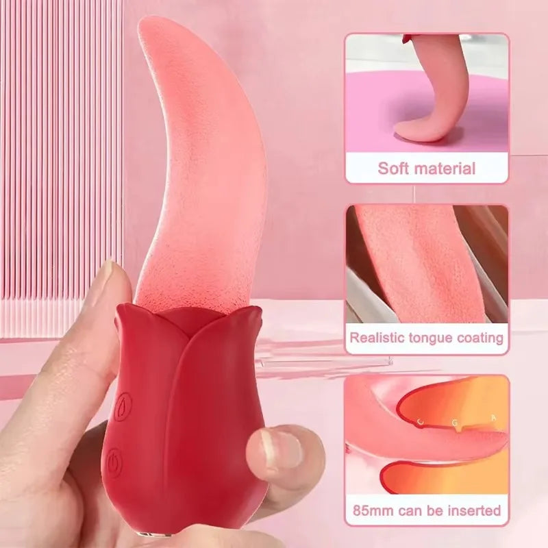 Hot Selling 10-Mode G-Spot Clitoris Stimulator Licking Tongue Feature USB Rechargeable 100% Waterproof Vibrator for Couples
