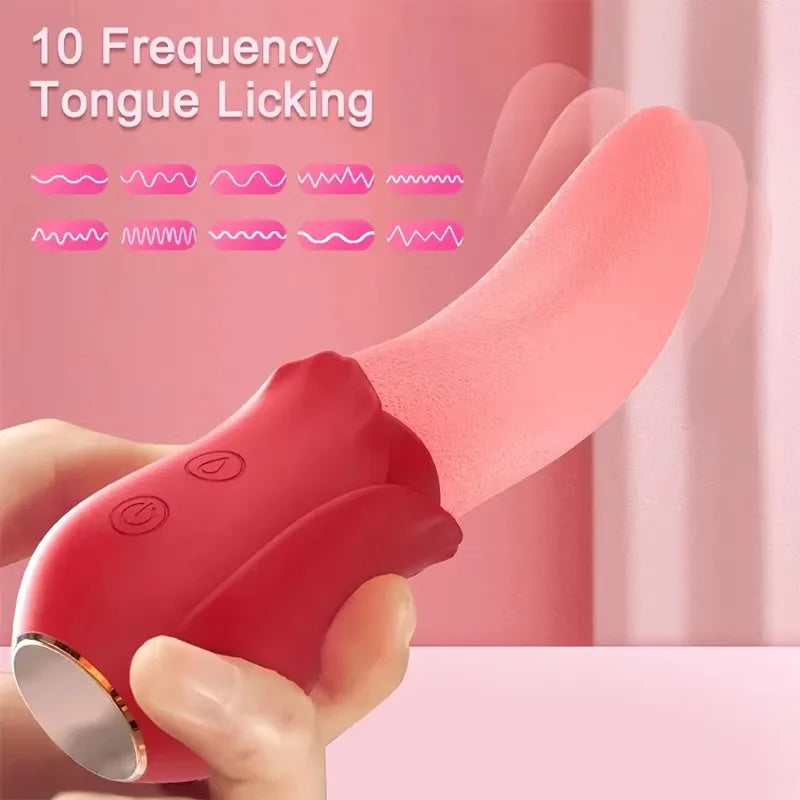 Hot Selling 10-Mode G-Spot Clitoris Stimulator Licking Tongue Feature USB Rechargeable 100% Waterproof Vibrator for Couples