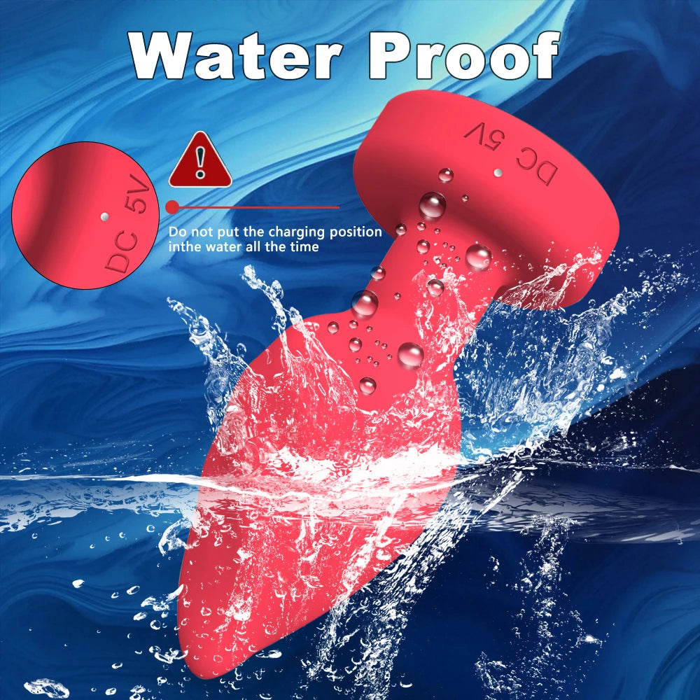 Portable LED Anal plug Vibrator Butt Plug 10 Vibration Ring Wireless Remote Prostate Massager Adult Sex Toys for Women Men Gay