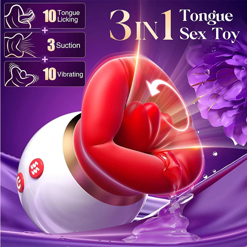 3 in 1 Tongue licking Vibrator Clitoris Nipple Stimulator Massager Vagina Mouth Biting Masturbators Adults Sex Toys For Woman