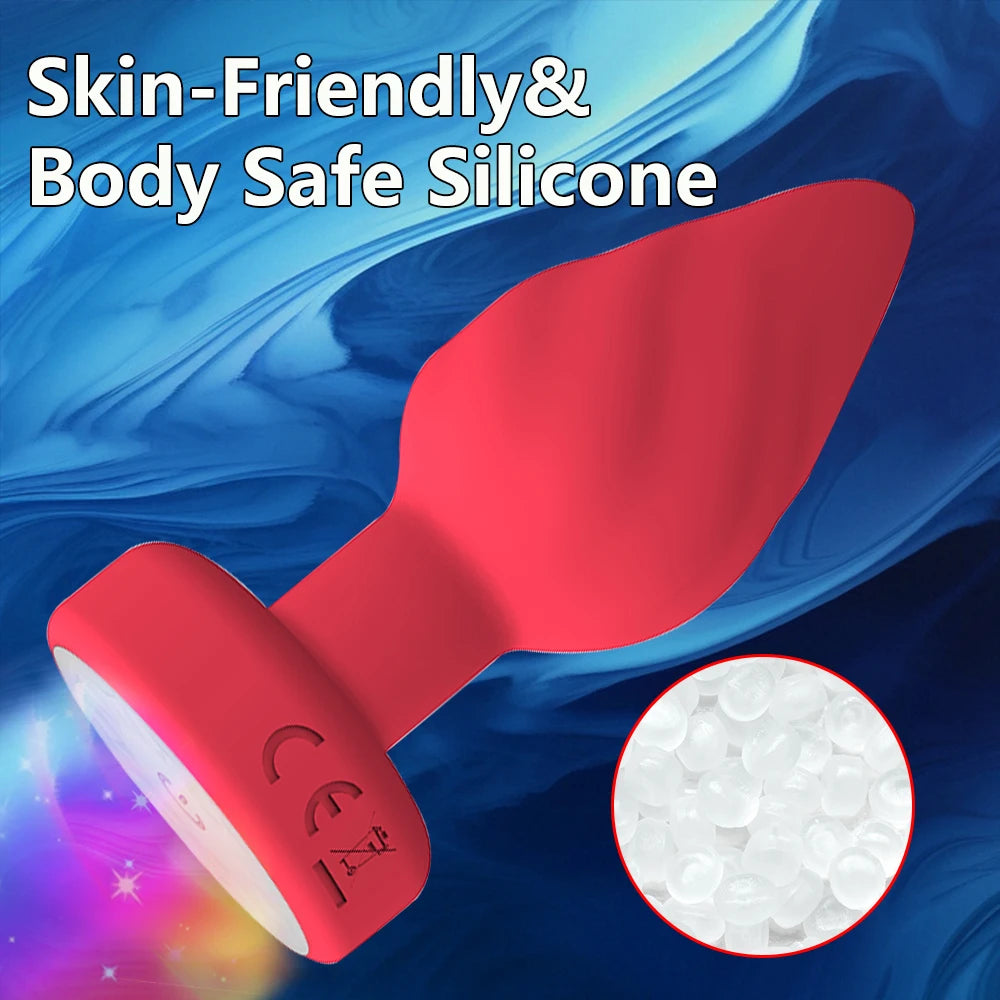 Portable LED Anal plug Vibrator Butt Plug 10 Vibration Ring Wireless Remote Prostate Massager Adult Sex Toys for Women Men Gay