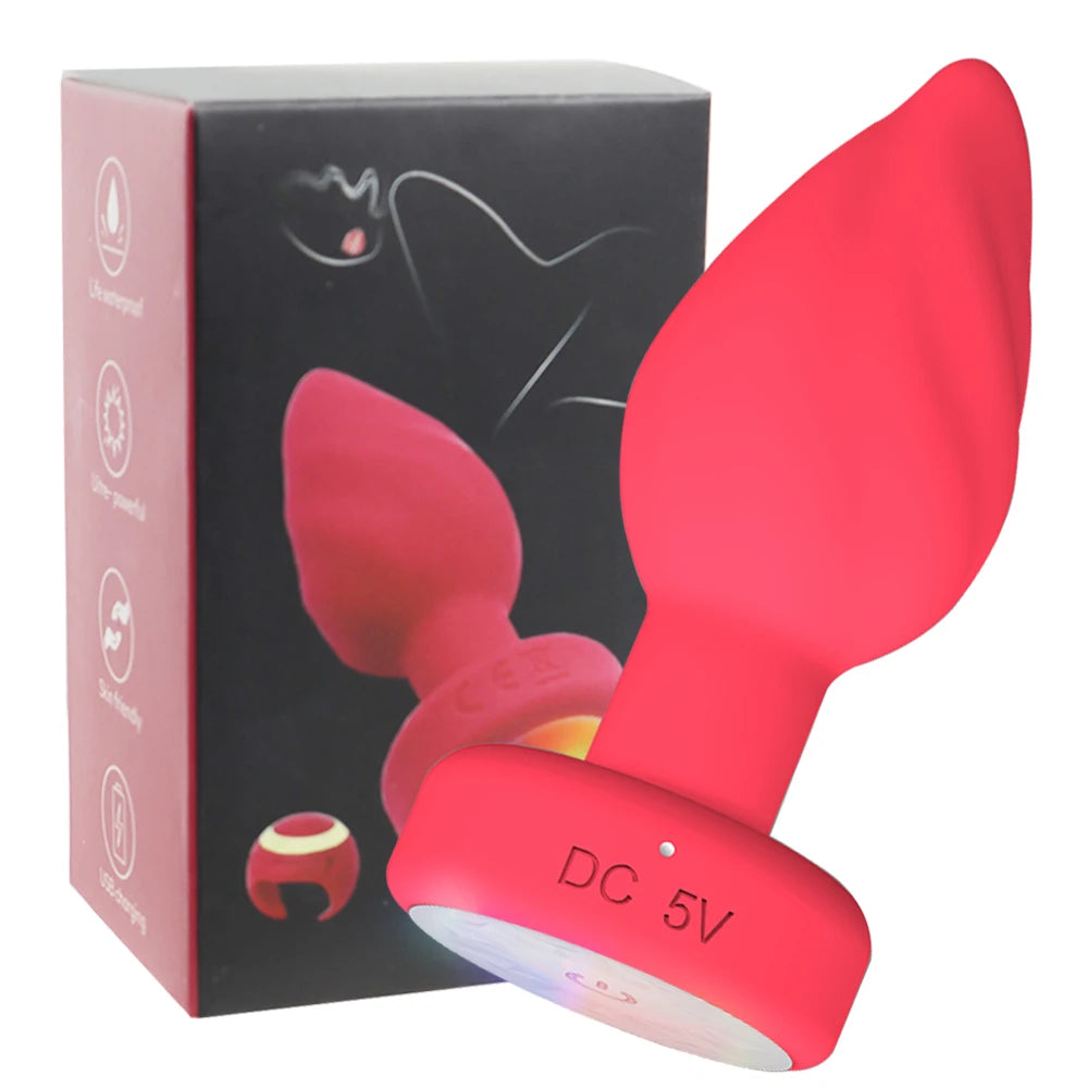 Portable LED Anal plug Vibrator Butt Plug 10 Vibration Ring Wireless Remote Prostate Massager Adult Sex Toys for Women Men Gay