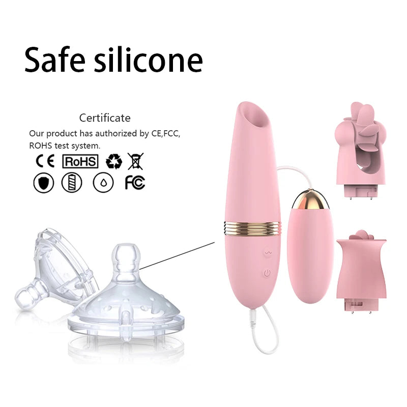 Sexy Sucking Vibrator Oral Licking Nipple Massager Clit Sucker Tongue Egg Vibrator Clitoris Vagina Stimulator Sex Toys for Women