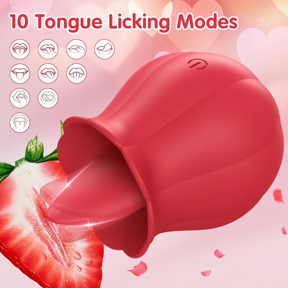 Rose-sucking Licking Vibrator Sex Toys Lick Clitoral for Women Suction Nipple Vagina Stimulator Orgasm Blowjob Female Adult Toys