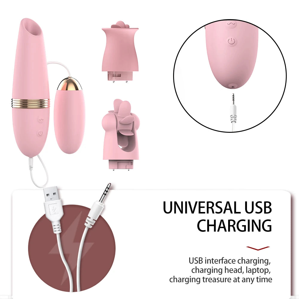 Sexy Sucking Vibrator Oral Licking Nipple Massager Clit Sucker Tongue Egg Vibrator Clitoris Vagina Stimulator Sex Toys for Women
